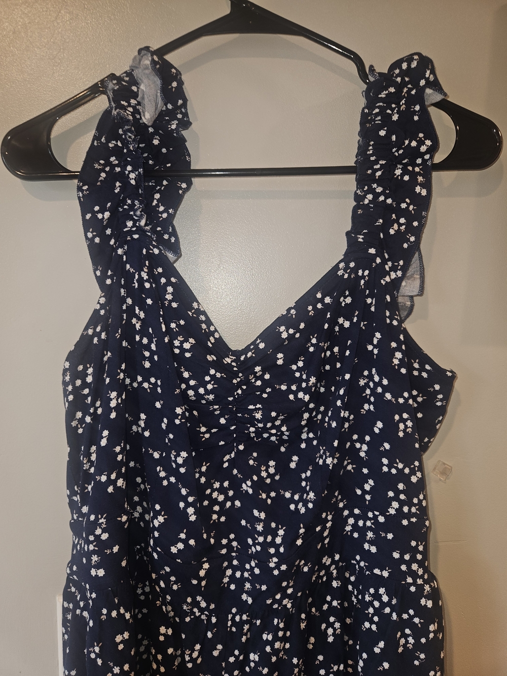 torrid Navy Floral Ruffle-Strap Rumper